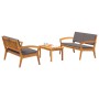 Conjunto bistró de 3 piezas con cojines - Madera maciza de acacia de , Sofás de exterior - Ref: Foro24-3328616, Precio: 311,5...