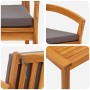 Conjunto bistró de 3 piezas con cojines - Madera maciza de acacia de , Sofás de exterior - Ref: Foro24-3328616, Precio: 311,5...