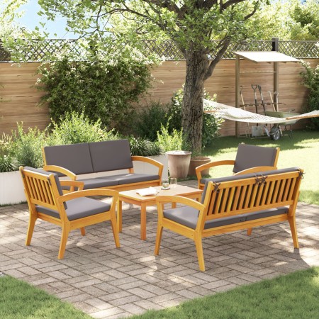 Juego de Bistro de 5 Piezas con Cojines de Madera Sólida de Acacia de , Sofás de exterior - Ref: Foro24-3328618, Precio: 479,...
