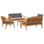 Juego de Bistro de 5 Piezas con Cojines de Madera Sólida de Acacia de , Sofás de exterior - Ref: Foro24-3328618, Precio: 479,...