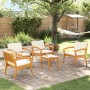 Juego de Bistro de 5 Piezas con Cojines de Madera Sólida de Acacia de , Sofás de exterior - Ref: Foro24-3328619, Precio: 364,...