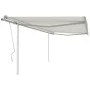 Toldo retráctil manual con postes crema 4,5x3 m de vidaXL, Toldos - Ref: Foro24-3069957, Precio: 480,62 €, Descuento: %