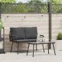 Conjunto de Comedor de Jardín de 2 Piezas con Cojines Ratán Poliéster Negro de , Sillas de jardín - Ref: Foro24-3328646, Prec...