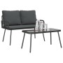 Conjunto de Comedor de Jardín de 2 Piezas con Cojines Ratán Poliéster Negro de , Sillas de jardín - Ref: Foro24-3328646, Prec...