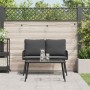 Conjunto de Comedor de Jardín de 2 Piezas con Cojines Ratán Poliéster Negro de , Sillas de jardín - Ref: Foro24-3328646, Prec...
