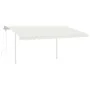 Toldo retráctil manual con postes crema 4,5x3 m de vidaXL, Toldos - Ref: Foro24-3069957, Precio: 480,62 €, Descuento: %