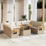 Set de sofás de jardín 11pzas con cojines ratán sintético beige en Conjuntos de jardín | Comprar online en Foru.es
