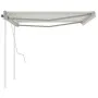 Toldo retráctil manual con postes crema 4,5x3 m de vidaXL, Toldos - Ref: Foro24-3069957, Precio: 480,62 €, Descuento: %