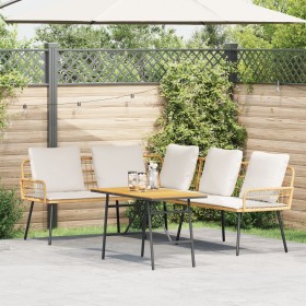 Conjunto de sofá de jardín de 2 piezas con cojines de ratán polipropileno natural de , Sofás de exterior - Ref: Foro24-332865...