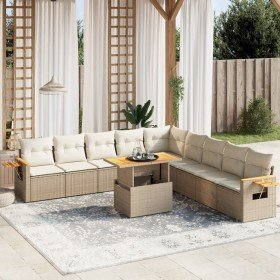 Set de sofás de jardín 11pzas con cojines ratán sintético beige en Conjuntos de jardín | Comprar online en Foru.es