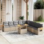 Set de sofás de jardín 11pzas con cojines ratán sintético beige en Conjuntos de jardín | Comprar online en Foru.es