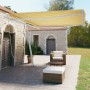 Toldo de pie retráctil manual amarillo y blanco 450x350 cm de vidaXL, Toldos - Ref: Foro24-3069638, Precio: 514,40 €, Descuen...