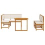 Conjunto de Comedor de Jardín de 4 Piezas con Cojines - Madera Maciza de Acacia de , Bancos de jardín - Ref: Foro24-3329101, ...