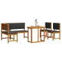 Juego de Comedor de Jardín de 4 Piezas con Cojines de Madera Sólida de Acacia de , Bancos de jardín - Ref: Foro24-3329102, Pr...