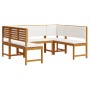 Juego de jardín de 5 piezas con cojines de madera maciza de acacia de , Bancos de jardín - Ref: Foro24-3329103, Precio: 537,7...