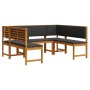 Juego de jardín de 5 piezas con cojines de madera de acacia maciza de , Bancos de jardín - Ref: Foro24-3329104, Precio: 545,3...