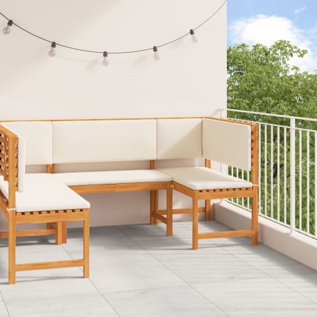 Juego de Jardín de 3 Piezas con Cojines en Madera Sólida de Acacia de , Bancos de jardín - Ref: Foro24-3329105, Precio: 486,1...