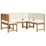 Juego de Jardín de 3 Piezas con Cojines en Madera Sólida de Acacia de , Bancos de jardín - Ref: Foro24-3329105, Precio: 486,1...