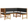 Juego de Jardín de 3 Piezas con Cojines de Madera de Acacia de , Bancos de jardín - Ref: Foro24-3329106, Precio: 457,38 €, De...