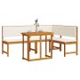 Set de Bistro de Jardín de 3 Piezas con Cojines de Madera Maciza de Acacia de , Bancos de jardín - Ref: Foro24-3329107, Preci...