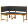 Juego de Bistro de Jardín de 3 Piezas con Cojines de Madera de Acacia de , Bancos de jardín - Ref: Foro24-3329108, Precio: 45...