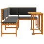 Juego de Bistro de Jardín de 3 Piezas con Cojines de Madera de Acacia de , Bancos de jardín - Ref: Foro24-3329108, Precio: 45...