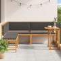 Conjunto de Comedor para Jardín de 4 Piezas con Cojines de Madera Maciza de Acacia de , Bancos de jardín - Ref: Foro24-332911...