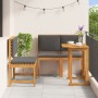 Conjunto de Comedor de Jardín de 4 Piezas con Cojines de Madera Maciza de Acacia de , Mesas de jardín - Ref: Foro24-3329114, ...
