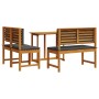 Conjunto de Comedor de Jardín de 4 Piezas con Cojines de Madera Maciza de Acacia de , Mesas de jardín - Ref: Foro24-3329114, ...