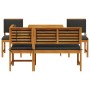 Set de Comedor de Jardín de 5 Piezas con Cojines de Madera de Acacia de , Mesas de jardín - Ref: Foro24-3329116, Precio: 436,...