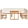 Conjunto de comedor de jardín de 6 piezas con cojines de madera maciza de acacia de , Mesas de jardín - Ref: Foro24-3329117, ...