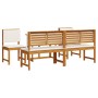 Juego de Comedor de Jardín de 5 Piezas con Cojines de Madera Sólida de Acacia de , Mesas de jardín - Ref: Foro24-3329119, Pre...