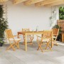 Sillas de Jardín Plegables con Cojín Blanco 4pcs de Madera Maciza de Acacia de , Sillas de jardín - Ref: Foro24-3329123, Prec...