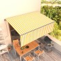Toldo automático retráctil con persiana amarillo blanco 4x3 m de vidaXL, Toldos - Ref: Foro24-3069428, Precio: 411,10 €, Desc...