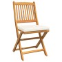 Sillas de jardín plegables con cojín blanco 6pcs de madera maciza de acacia de , Sillas de jardín - Ref: Foro24-3329125, Prec...