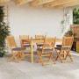 Sillas de jardín plegables con cojín gris 6pcs de madera maciza de acacia de , Sillas de jardín - Ref: Foro24-3329126, Precio...