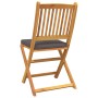 Sillas de jardín plegables con cojín gris 6pcs de madera maciza de acacia de , Sillas de jardín - Ref: Foro24-3329126, Precio...
