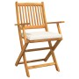 Sillas de Jardín Plegables con Cojín Blanco 6pcs de Madera Sólida de Acacia de , Sillas de jardín - Ref: Foro24-3329127, Prec...