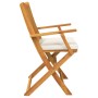 Sillas de Jardín Plegables con Cojín Blanco 6pcs de Madera Sólida de Acacia de , Sillas de jardín - Ref: Foro24-3329127, Prec...