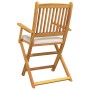 Sillas de Jardín Plegables con Cojín Blanco 6pcs de Madera Sólida de Acacia de , Sillas de jardín - Ref: Foro24-3329127, Prec...