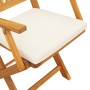 Sillas de Jardín Plegables con Cojín Blanco 6pcs de Madera Sólida de Acacia de , Sillas de jardín - Ref: Foro24-3329127, Prec...