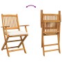 Sillas de Jardín Plegables con Cojín Blanco 6pcs de Madera Sólida de Acacia de , Sillas de jardín - Ref: Foro24-3329127, Prec...