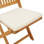 Sillas de jardín plegables con cojín blanco 8 piezas de madera maciza de acacia de , Sillas de jardín - Ref: Foro24-3329129, ...