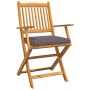 Sillas de jardín plegables con cojín gris 8pcs de madera maciza de acacia de , Sillas de jardín - Ref: Foro24-3329132, Precio...