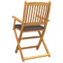 Sillas de jardín plegables con cojín gris 8pcs de madera maciza de acacia de , Sillas de jardín - Ref: Foro24-3329132, Precio...