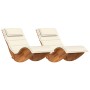 Tumbona de Sol Juego de 2 Crema, Madera Natural de , Sillas de jardín - Ref: Foro24-3329134, Precio: 333,25 €, Descuento: %