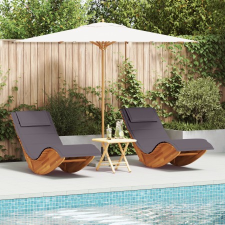 Tumbona Juego de 2 Gris oscuro de , Sillas de jardín - Ref: Foro24-3329135, Precio: 399,84 €, Descuento: %
