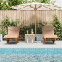 Tumbona de sol Set de 2 Beige Madera y tela tapizada Grande de , Sillas de jardín - Ref: Foro24-3329136, Precio: 263,76 €, De...