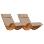 Tumbona Solar Juego de 2 Taupe Madera maciza de Acacia Estándar de , Sillas de jardín - Ref: Foro24-3329137, Precio: 332,06 €...