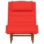 Tumbona Set de 2 Rojo Madera y Tela Estándar Plegable de , Sillas de jardín - Ref: Foro24-3329138, Precio: 269,82 €, Descuent...